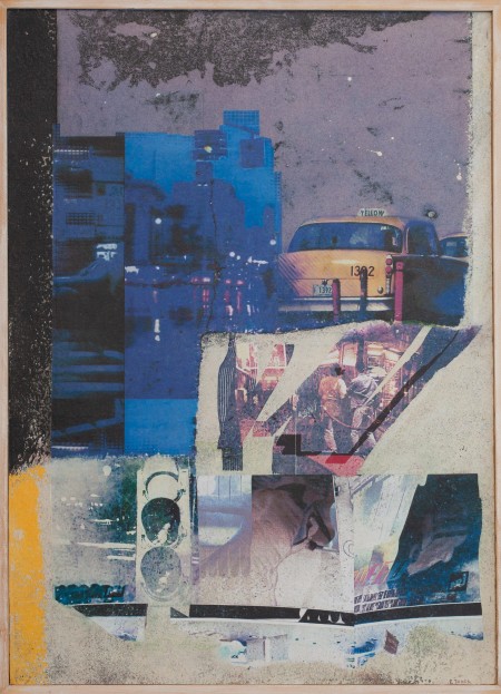 Jour et nuit 81x54 Francine JUNKA artiste peintre française : techniques mixtes avec peinture acrylique, impressions artistiques, retouches d'images, jeux de matières et collages.